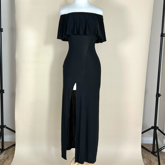 Black Off the Shoulder Dress - Picture 2 of 4